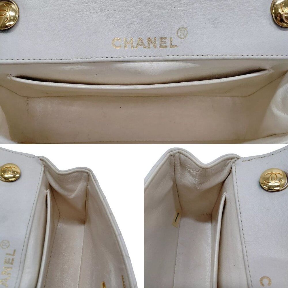 9191605AK (S6) Chanel Crossbody Bag Matelasse White Lambskin - Picture 10 of 12